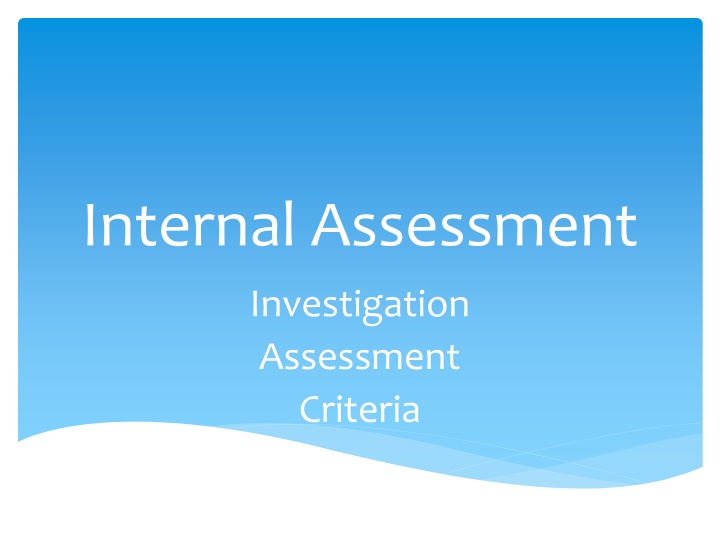 internal assessment n.w