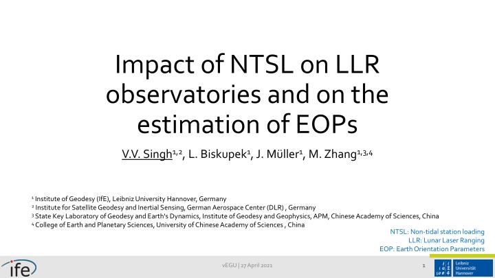 impact of ntsl on llr observatories n.w