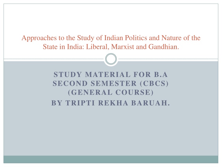 approaches to the study of indian politics n.w