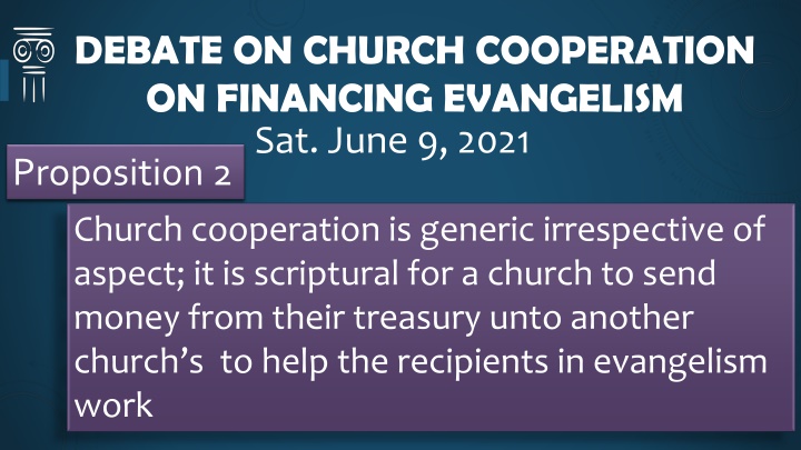 debate on church cooperation on financing n.w