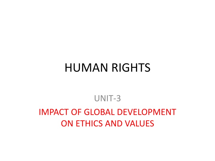 Impact of Global Development on Ethics and Values