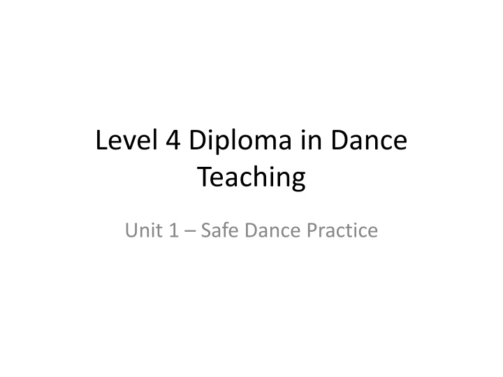 level 4 diploma in dance teaching n.w