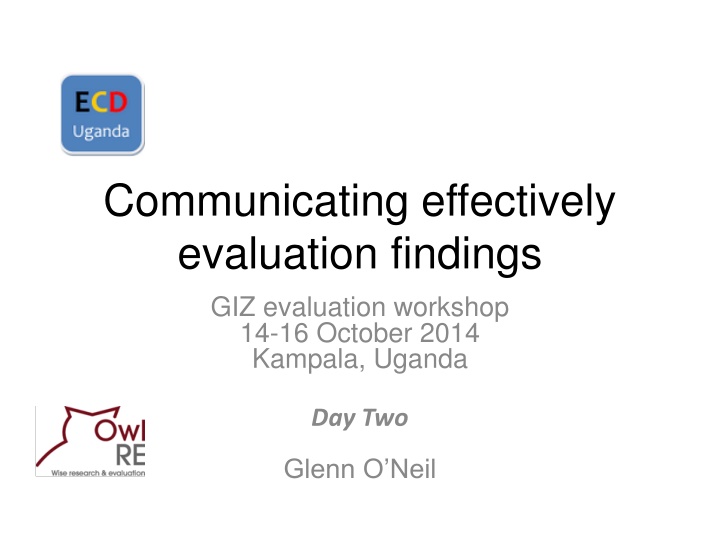 communicating effectively evaluation findings n.w
