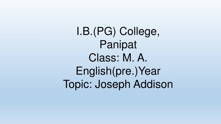 i b pg college panipat class m a english pre year n.w