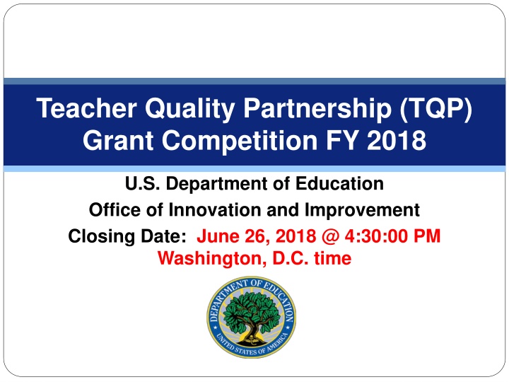 teacher quality partnership tqp grant competition n.w