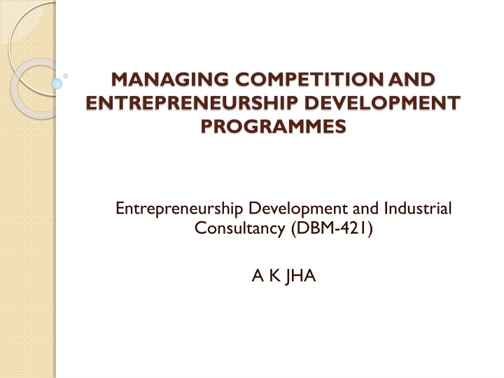 managing competition and entrepreneurship n.w