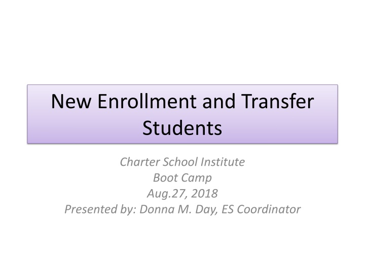new enrollment and transfer students n.w
