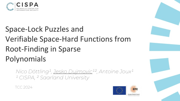space lock puzzles and verifiable space hard n.w