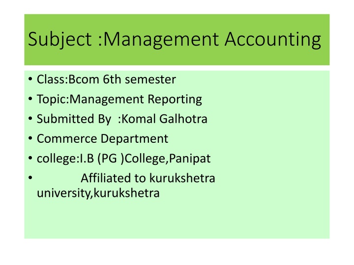 subject management accounting n.w