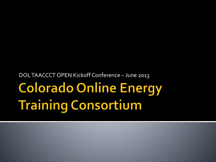 dol taaccct open kickoff conference june 2013 n.w