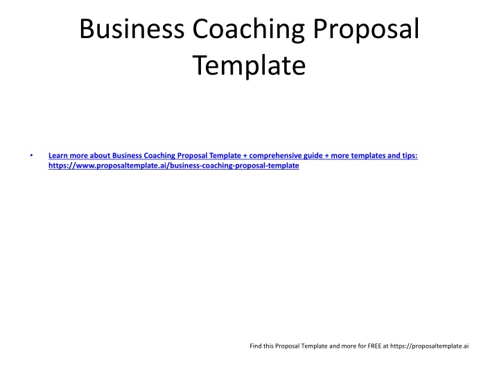 business coaching proposal template n.w