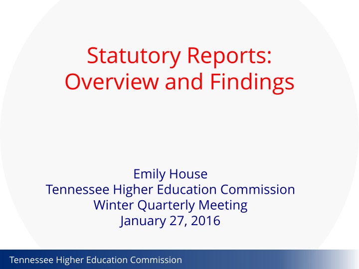 statutory reports overview and findings n.w