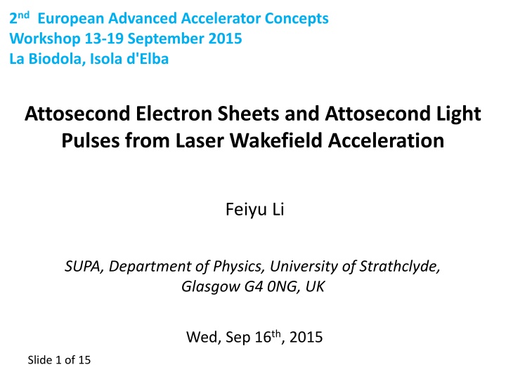 2 nd european advanced accelerator concepts n.w