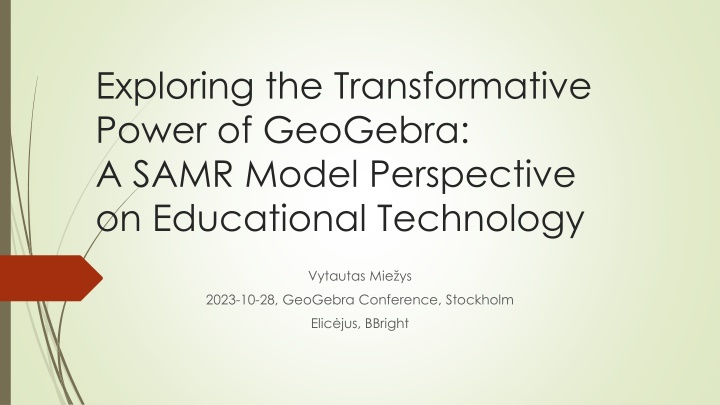 exploring the transformative power of geogebra n.w