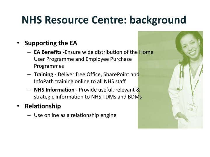 nhs resource centre background n.w
