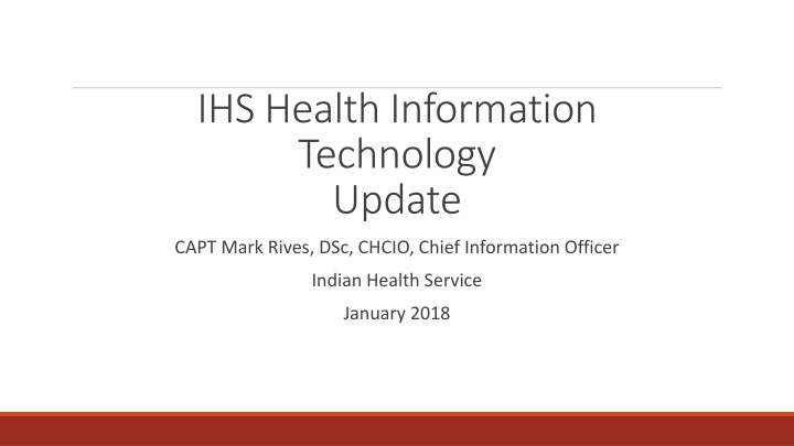 ihs health information technology update n.w