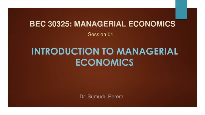 bec 30325 managerial economics n.w