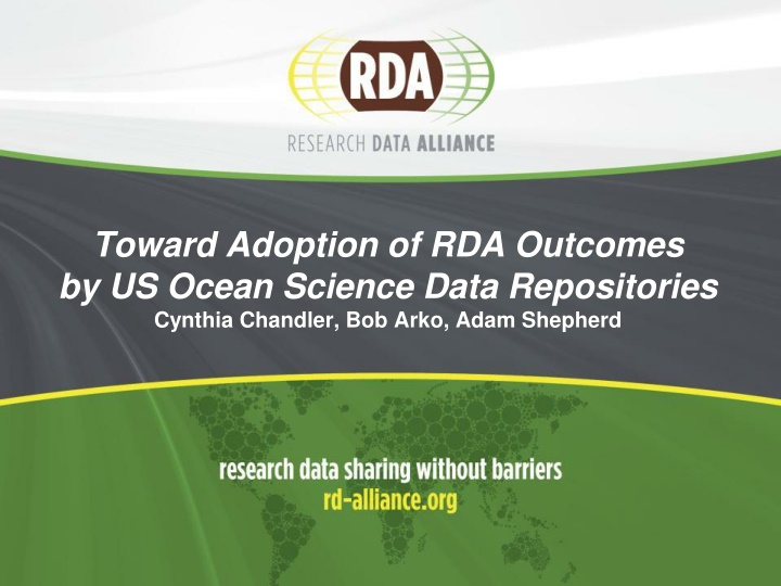 toward adoption of rda outcomes by us ocean n.w