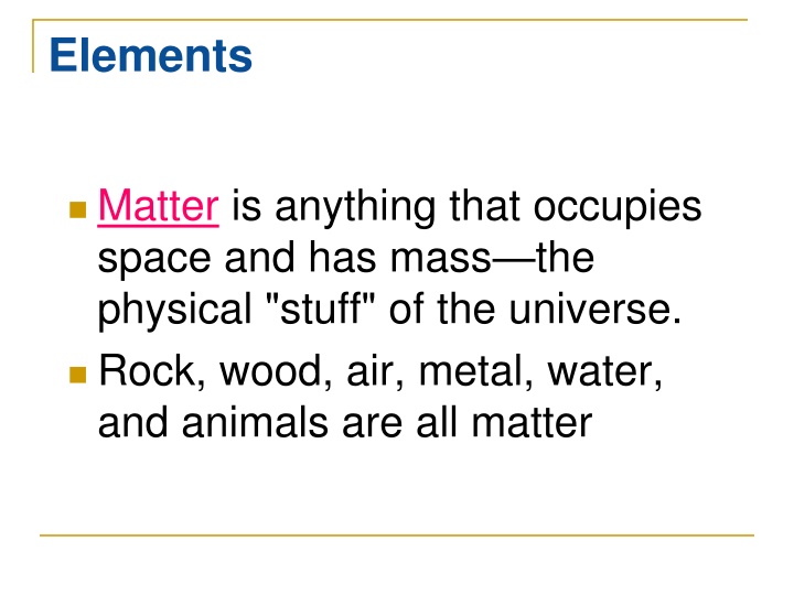 elements n.w