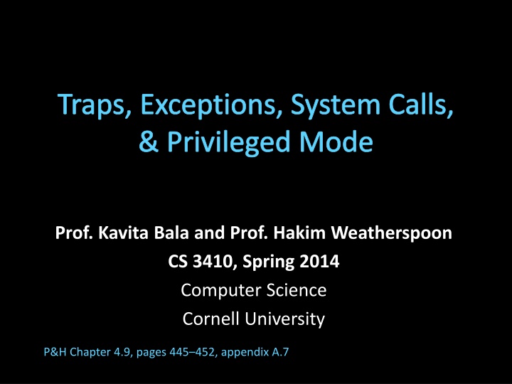 traps exceptions system calls privileged mode n.w