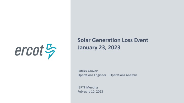 solar generation loss event january 23 2023 n.w