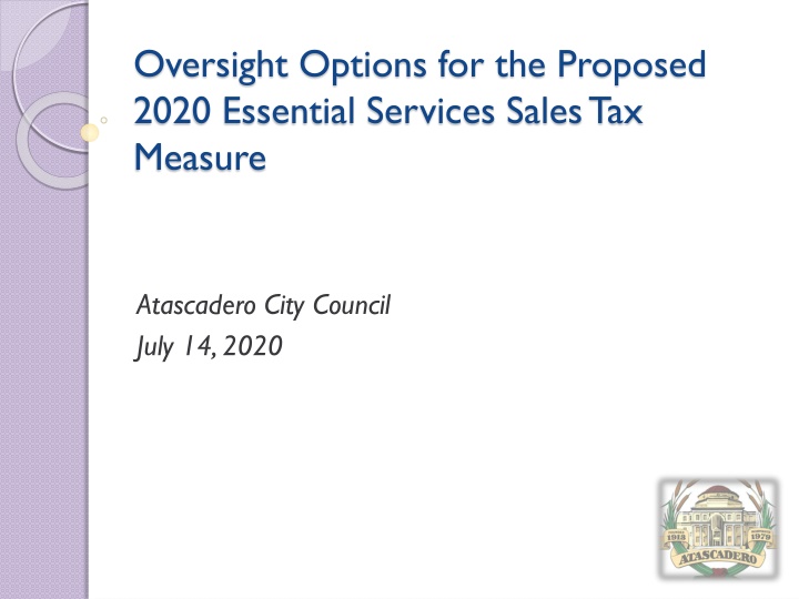 oversight options for the proposed 2020 essential n.w