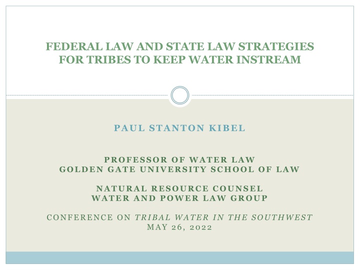 federal law and state law strategies for tribes n.w