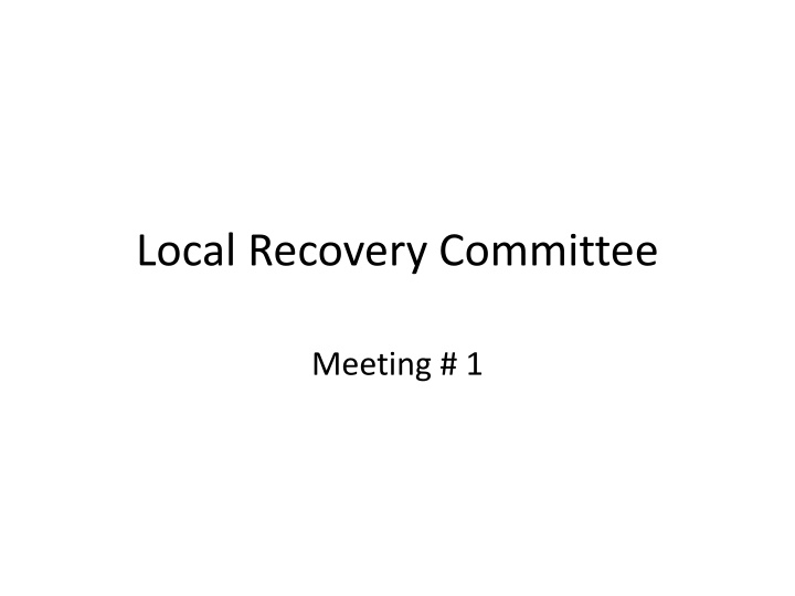 local recovery committee n.w
