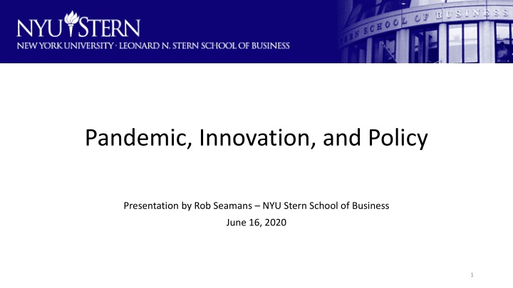pandemic innovation and policy n.w