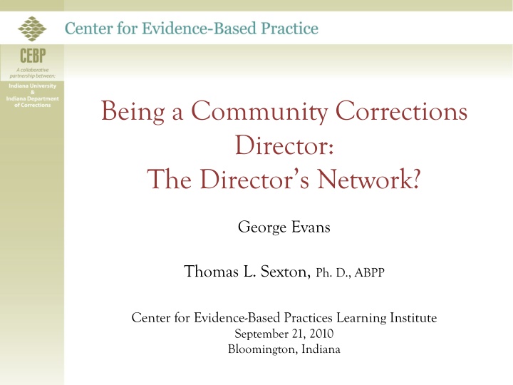being a community corrections director n.w