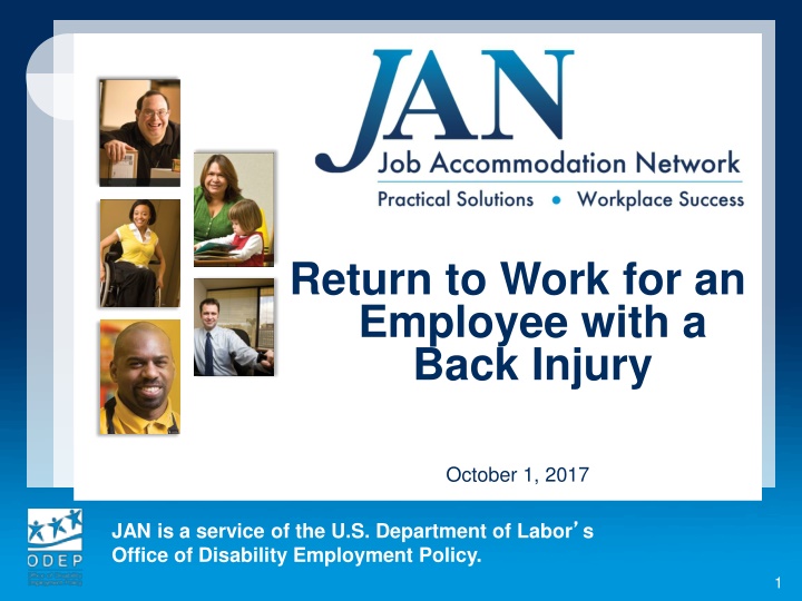 return to work for an employee with a back injury n.w