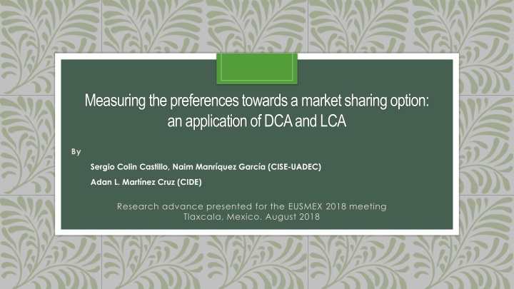 measuring the preferences towards a market n.w