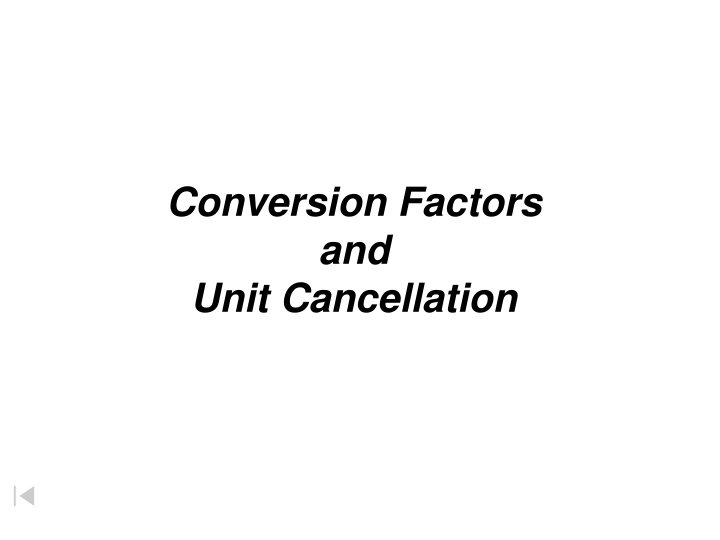 conversion factors and unit cancellation n.w