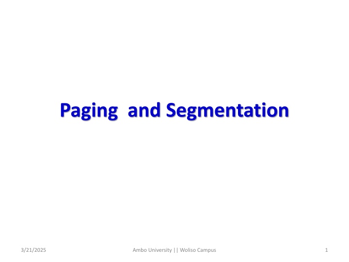 paging and segmentation n.w