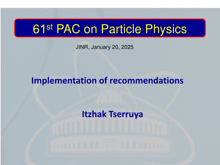 6 1 st pac on particle physics n.w