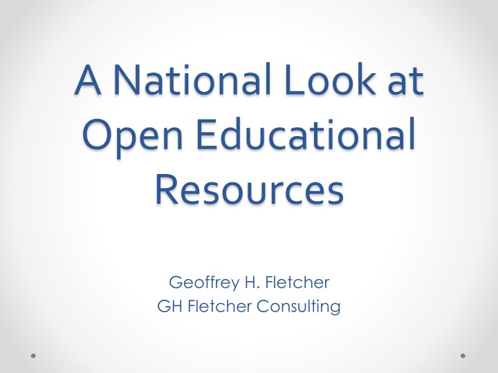 a national look at open educational resources n.w