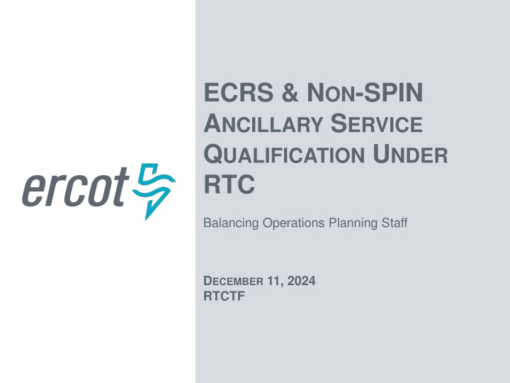 ecrs n on spin a ncillary s ervice q ualification n.w