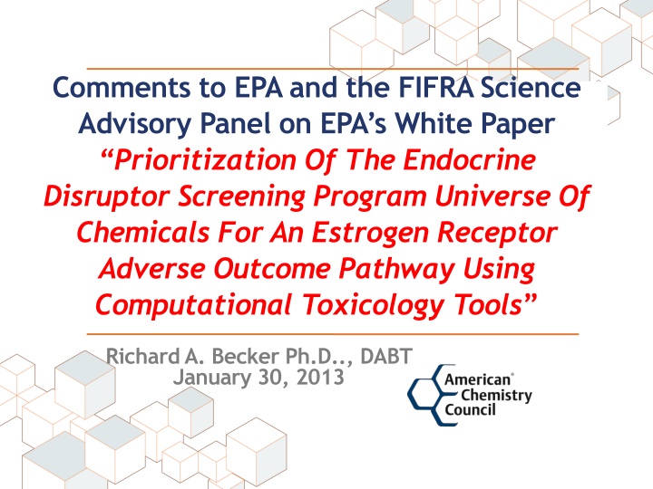 comments to epa and the fifra science advisory n.w