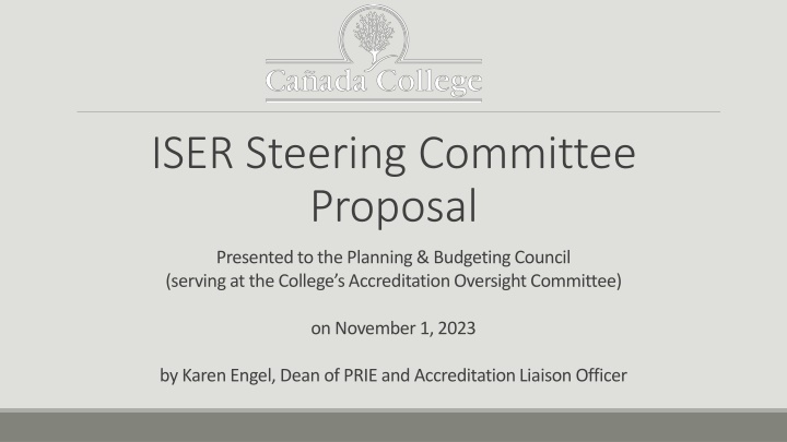 iser steering committee proposal n.w