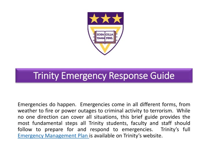 trinity emergency response guide trinity n.w