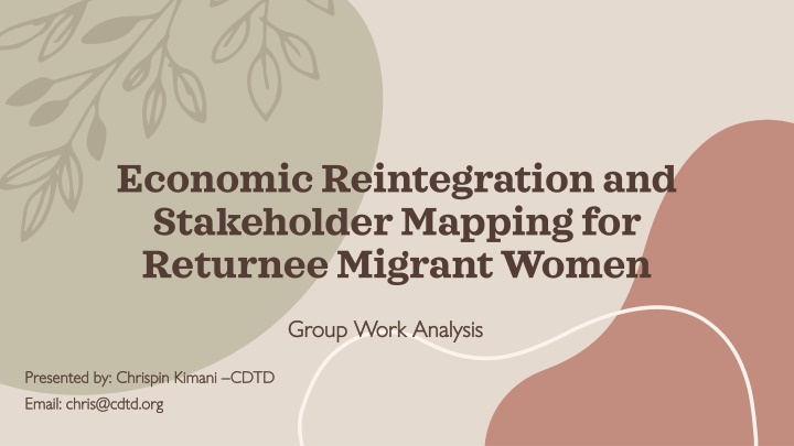 economic reintegration and stakeholder mapping n.w