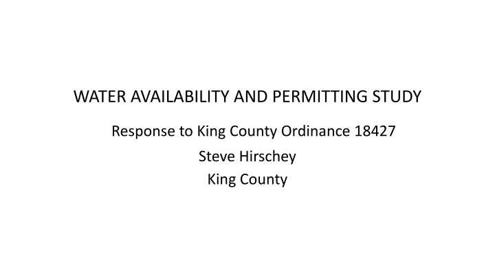 water availability and permitting study n.w