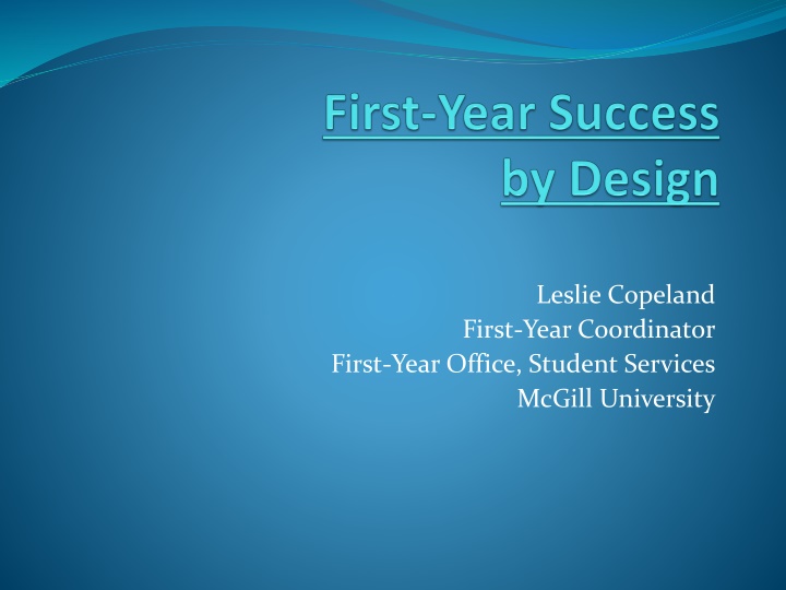leslie copeland first year coordinator n.w