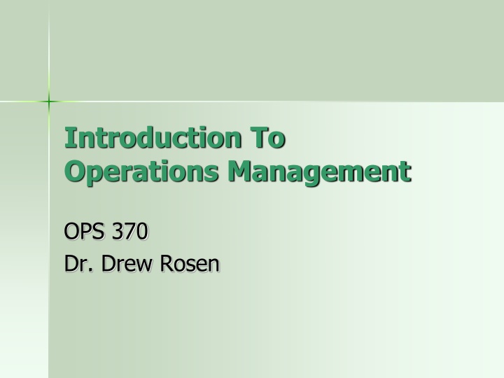 introduction to operations management n.w