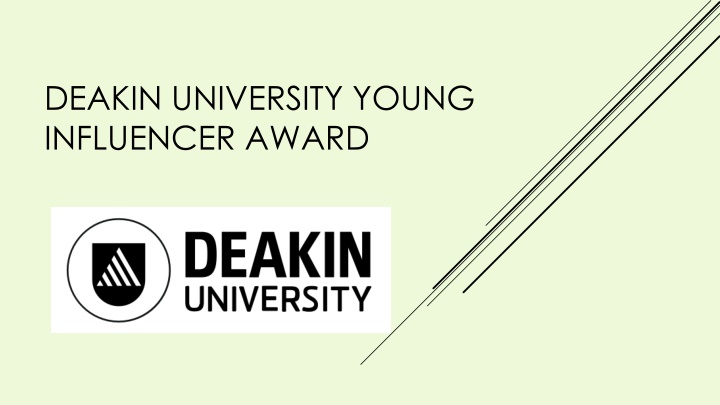 deakin university young influencer award n.w