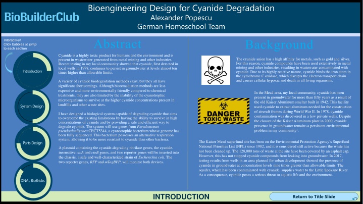 bioengineering design for cyanide degradation n.w