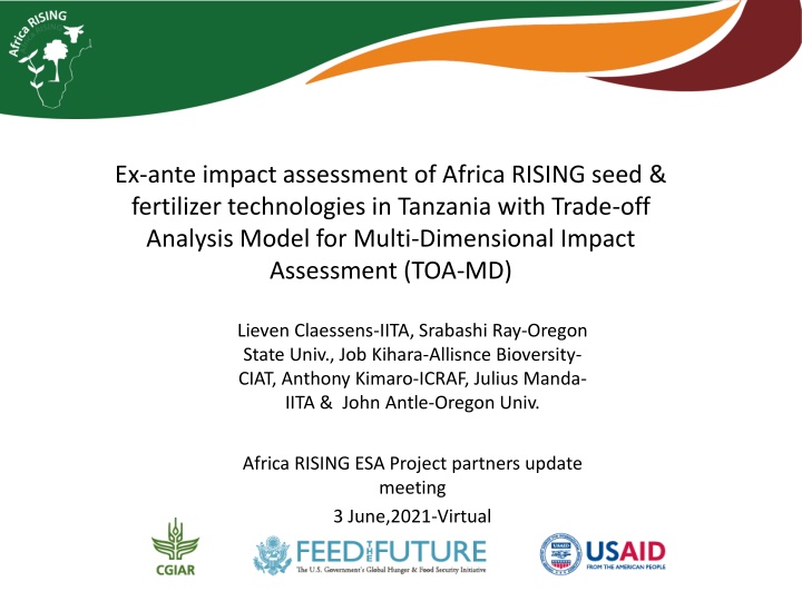 ex ante impact assessment of africa rising seed n.w