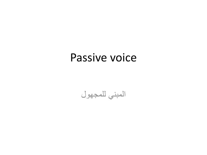 passive voice n.w