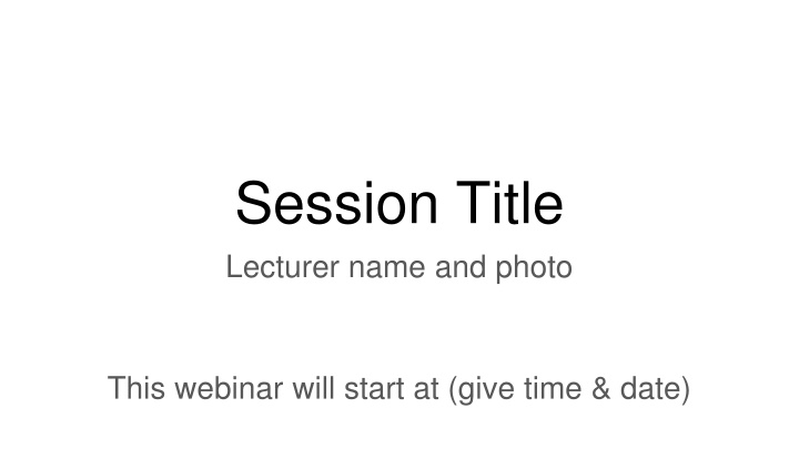 session title lecturer name and photo n.w
