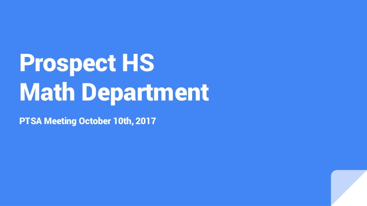 prospect hs math department n.w